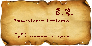 Baumholczer Marietta névjegykártya